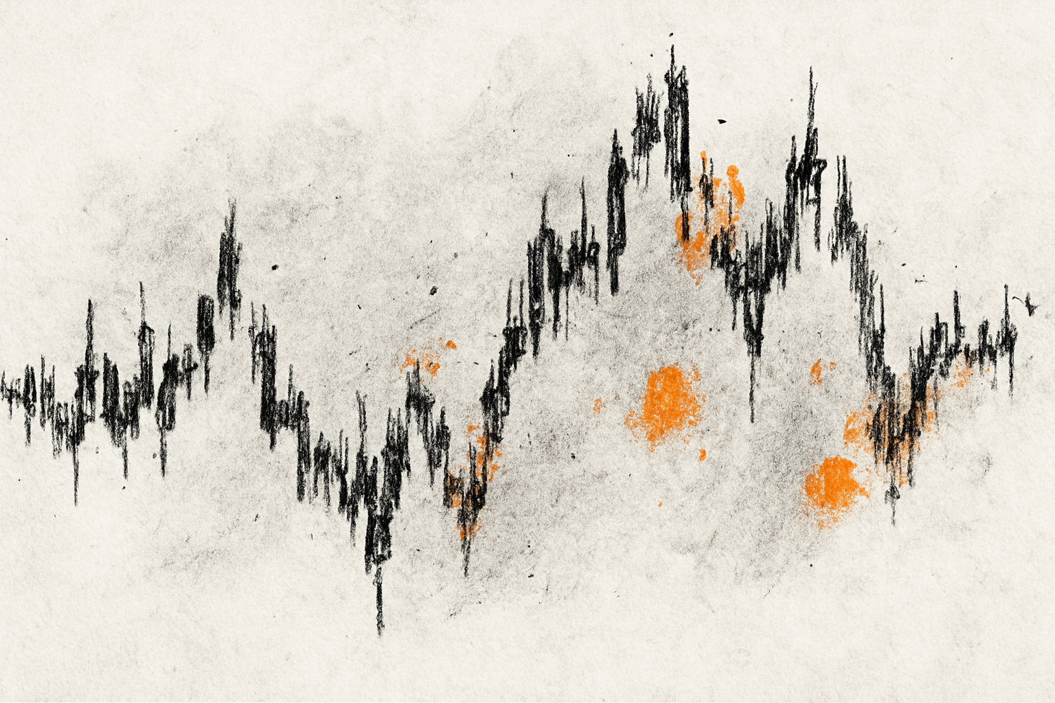 Abstraktes schwarz-weiß-oranges Headerbild